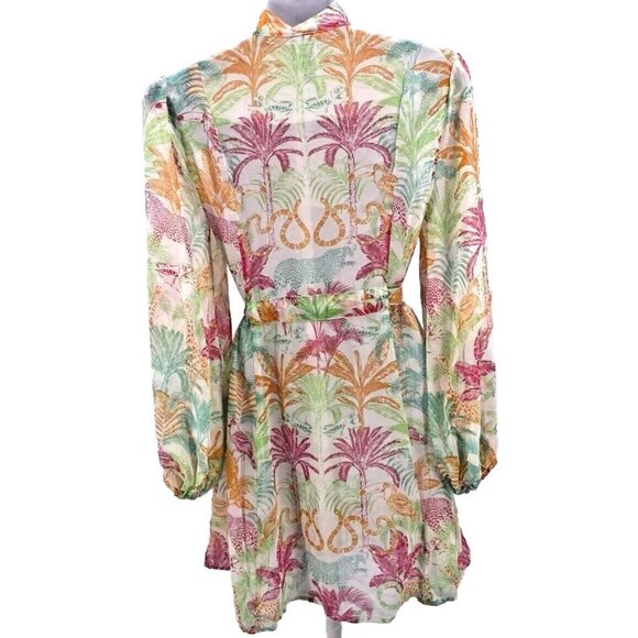 CAbi Sunset Kimono S Tropical Print Oversize Sheer Swim Cover Up Robe Lingerie - Picture 2 of 12